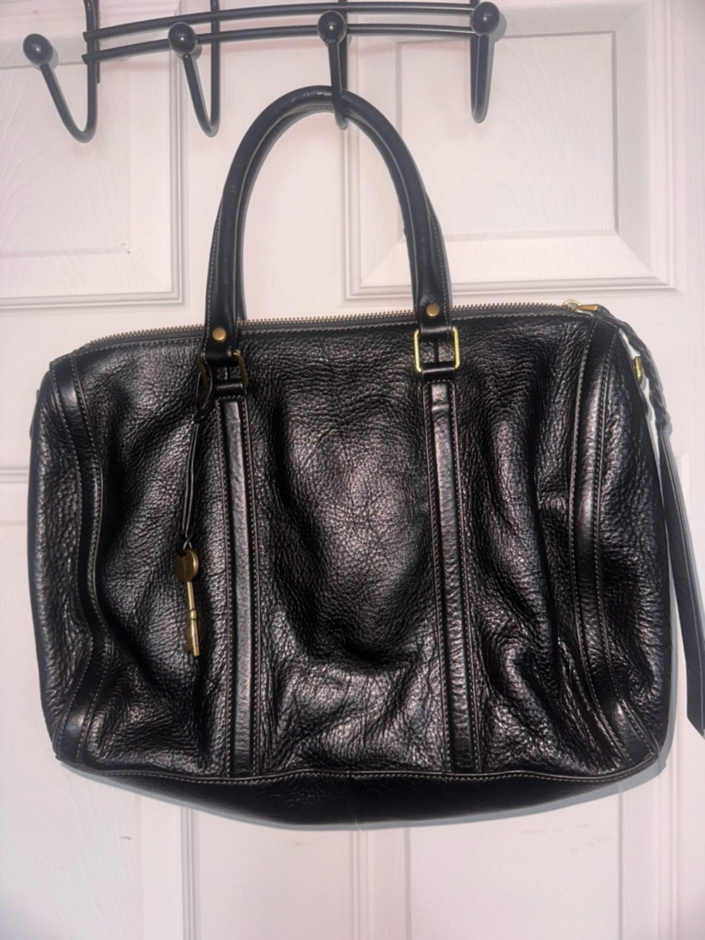 Fossil Kendall Satchel Large Leather Purse Rare Retro Bag